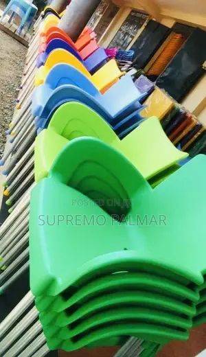 Colourful Polypropylene Armchair - Stackable Metal-Frame Seating.