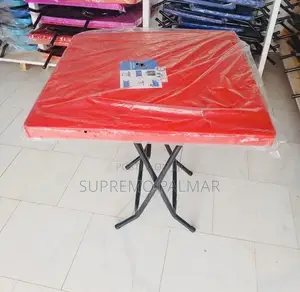 Square Plastic Utility Table -Portable Folding Design, Strong Metal