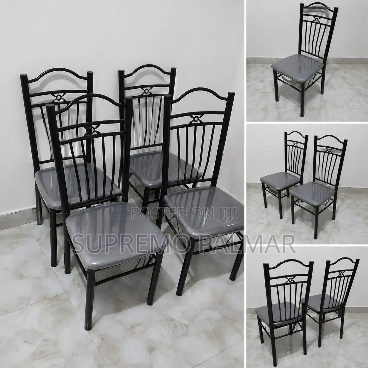 Modern Metal Dining Chairs With Cushioned Seats –Kitchen Dining Room