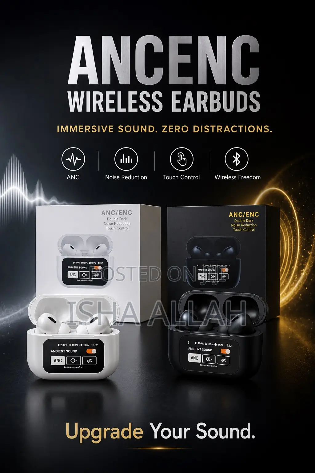 Airpods With Display [Enc + Anc Support]