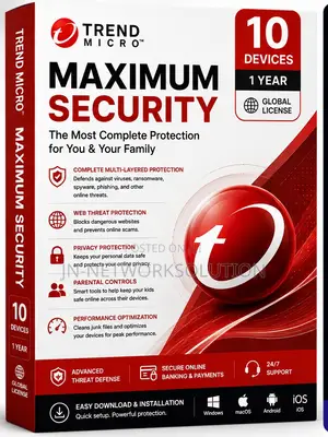 Trend Micro Maximum Security 10 Devices/ 1 Year (GLOBAL)
