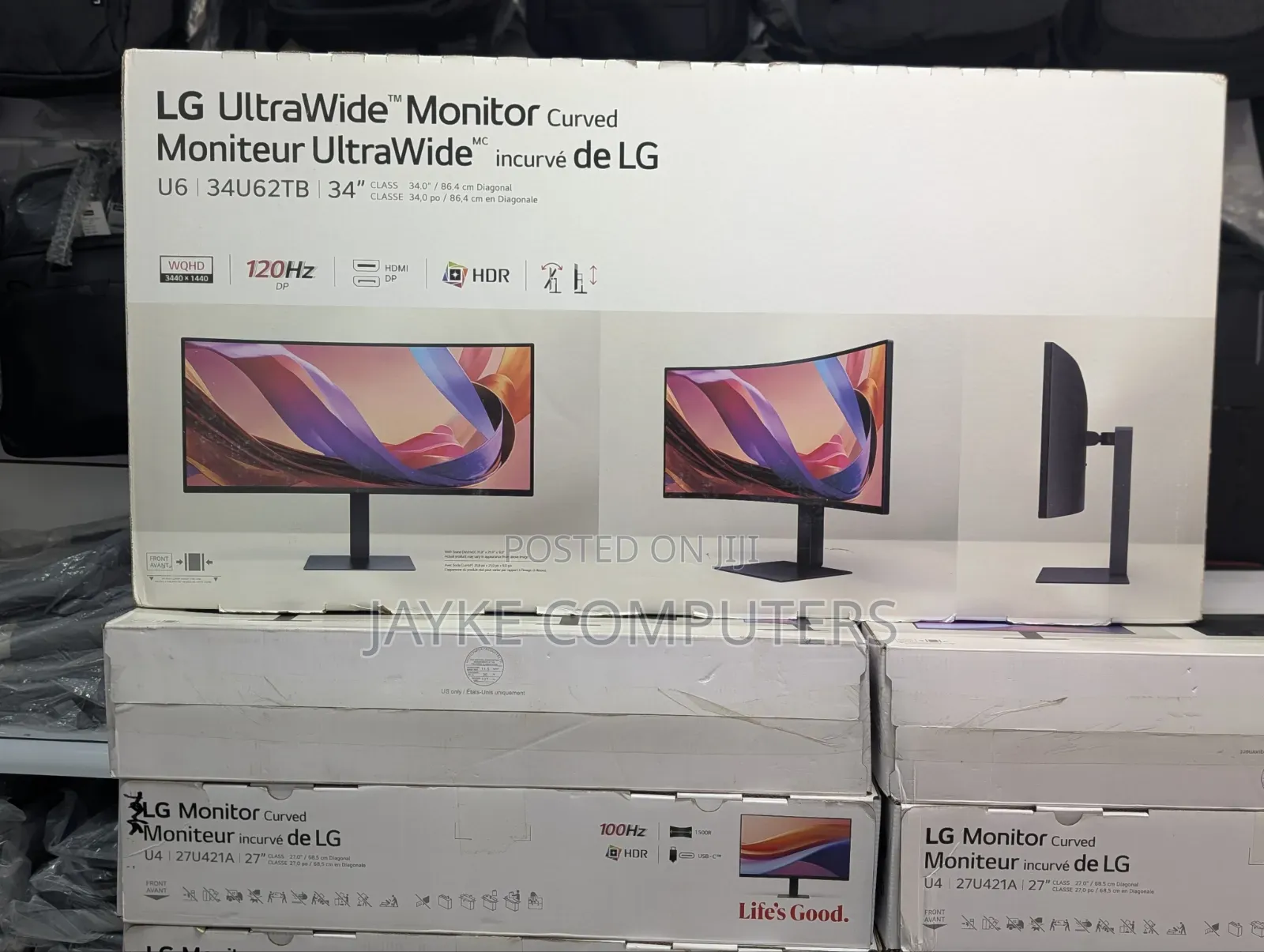 LG 34′′Inch UltraWideTM WQHD HDR 10 120Hz Curved Gaming Monitor