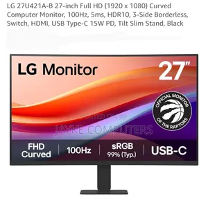 LG 27U421A 27′′ Full HD 100Hz Curve Monitor – Black
