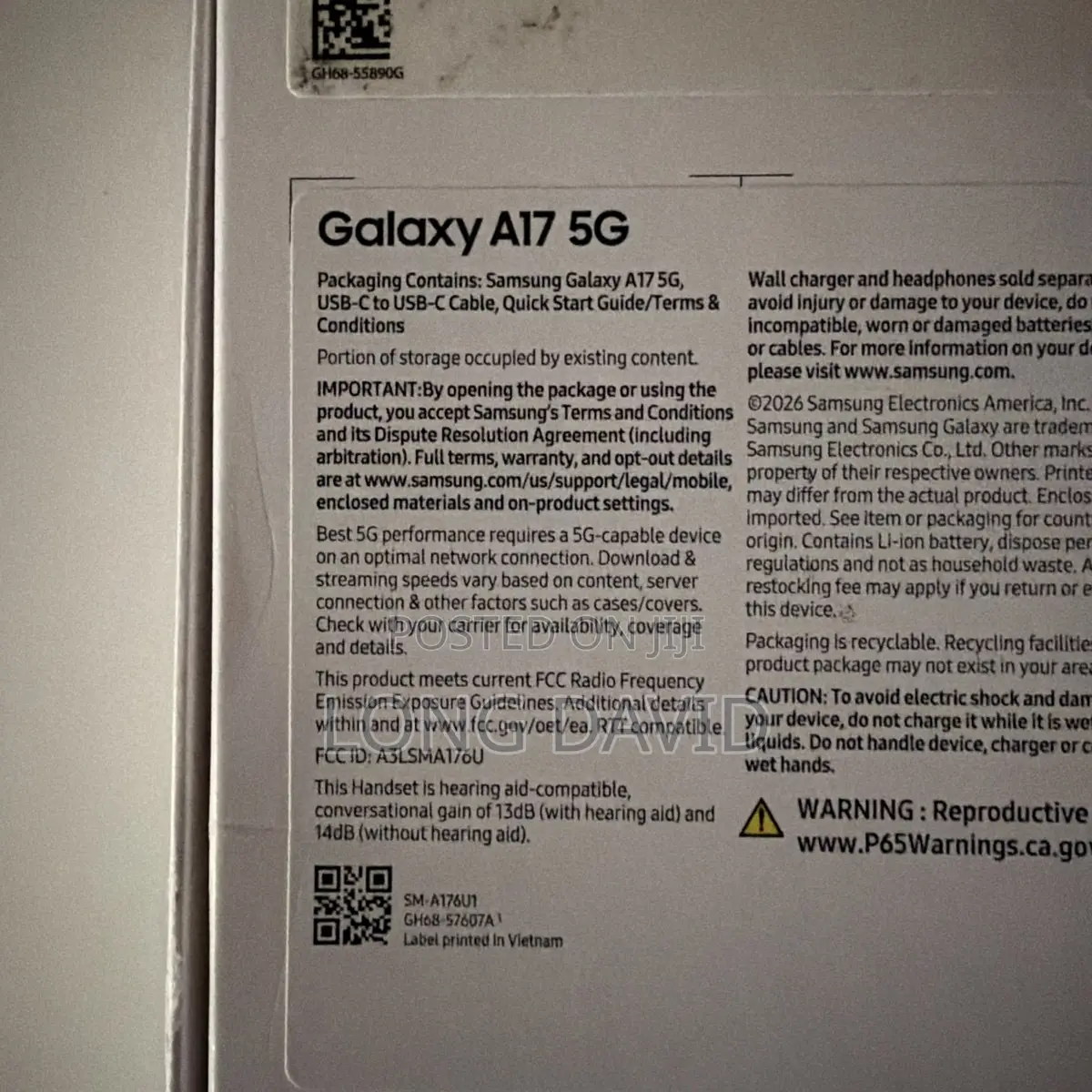 New Samsung Galaxy A17 5G 256 GB Black