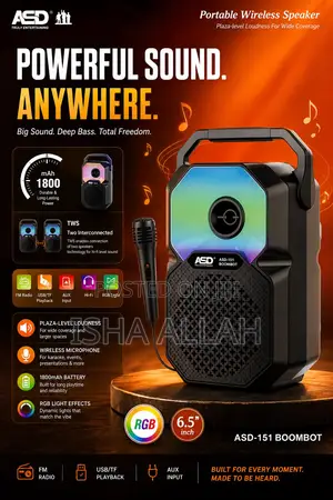 Asd Thunderbeat RGB Party Speaker With Mic