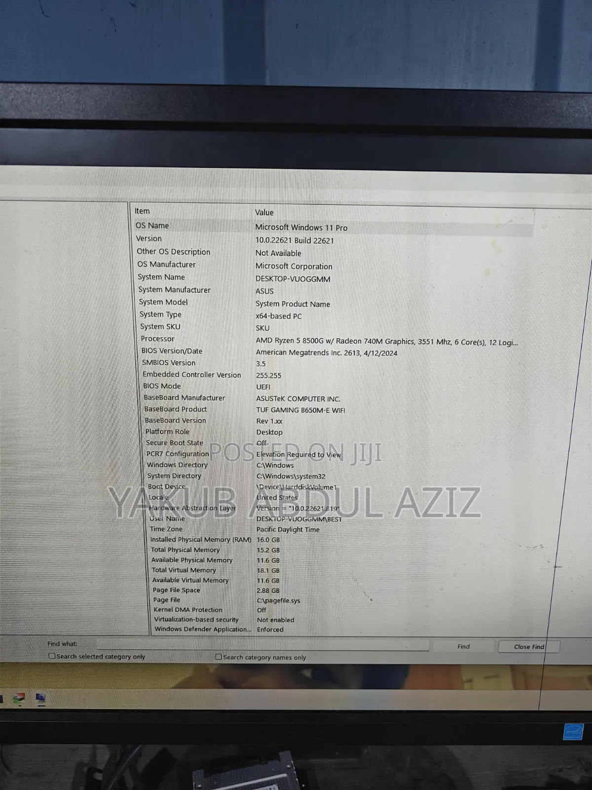 Desktop Computer Asus 16GB AMD Ryzen 5 HDD 2T