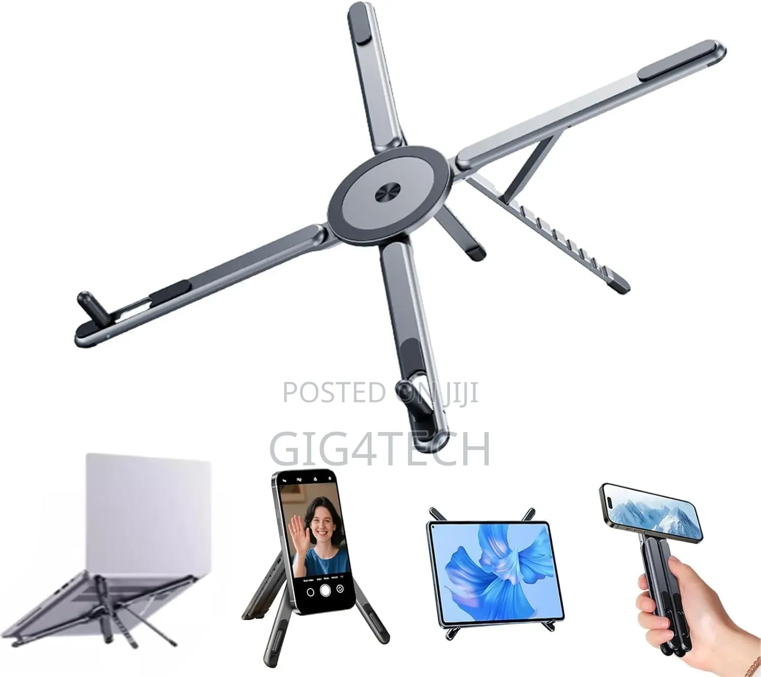 Universal Aluminium Alloy Folding Stand for Laptop Phone and Tablet