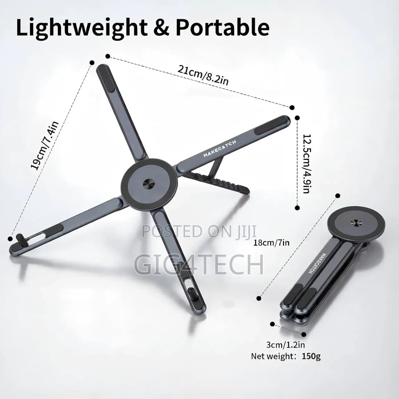 Universal Aluminium Alloy Folding Stand for Laptop Phone and Tablet