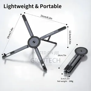 Universal Aluminium Alloy Folding Stand for Laptop Phone and Tablet