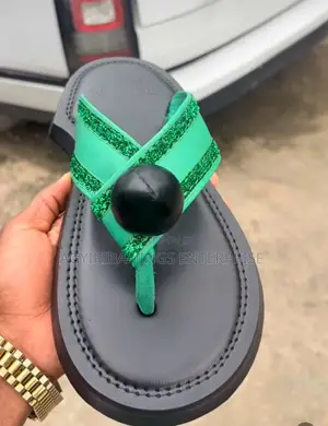 Green and Black Ahenema Slippers
