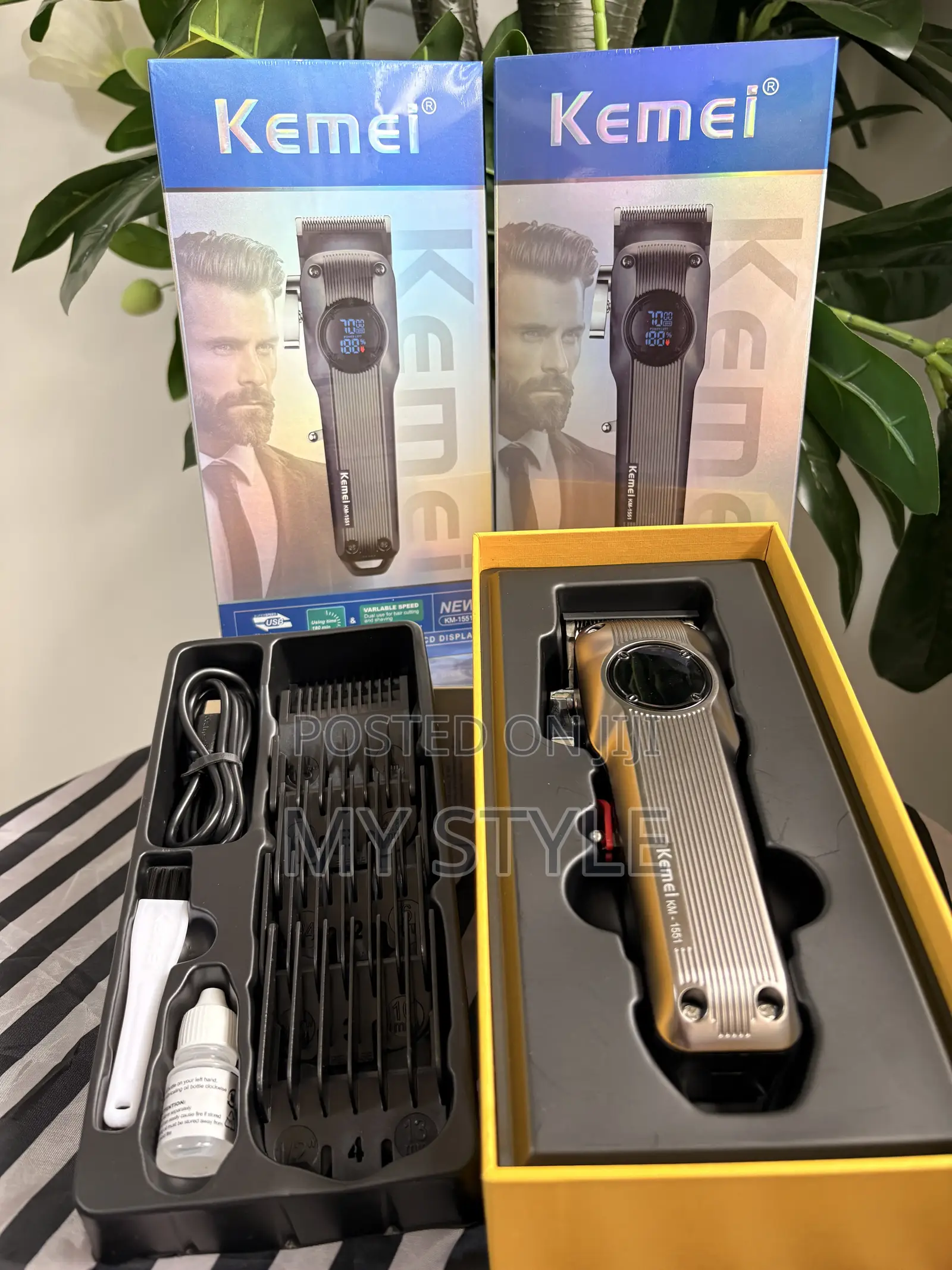 KEMEI KM-1551 Cordless Rechargeable Hair Clipper Trimmer