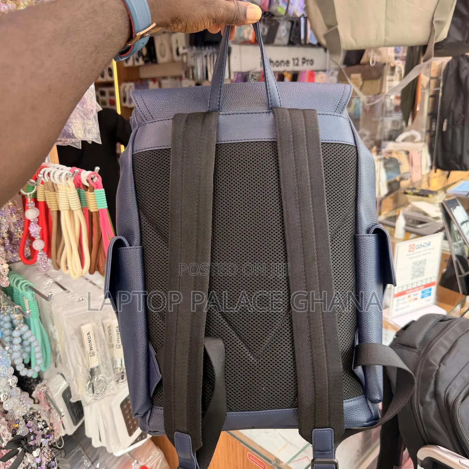 Sunsilk NavyBlue Leather Backpack