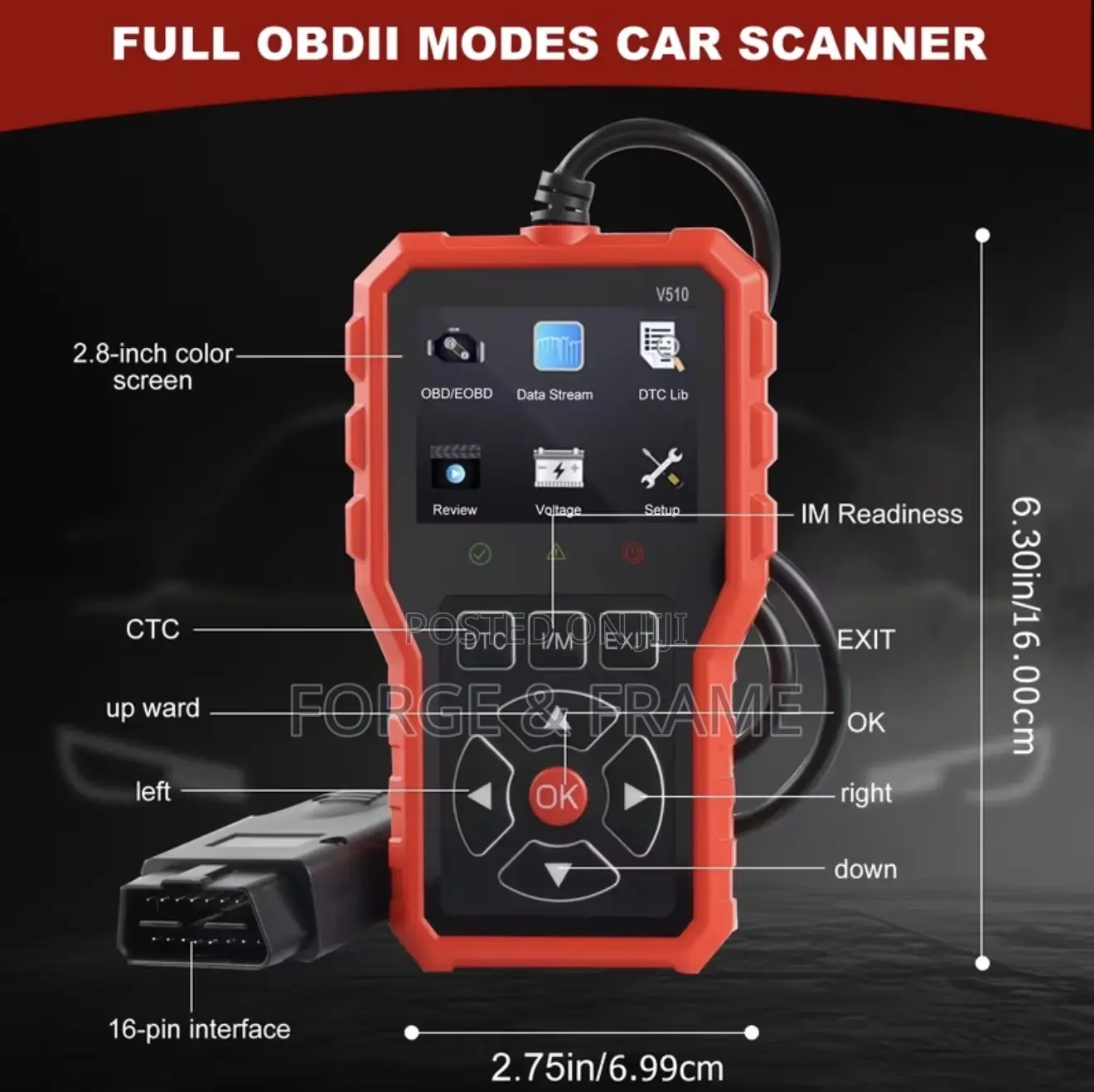 2025 Vehicle OBD2 Scanner, Upgraded V510 Version