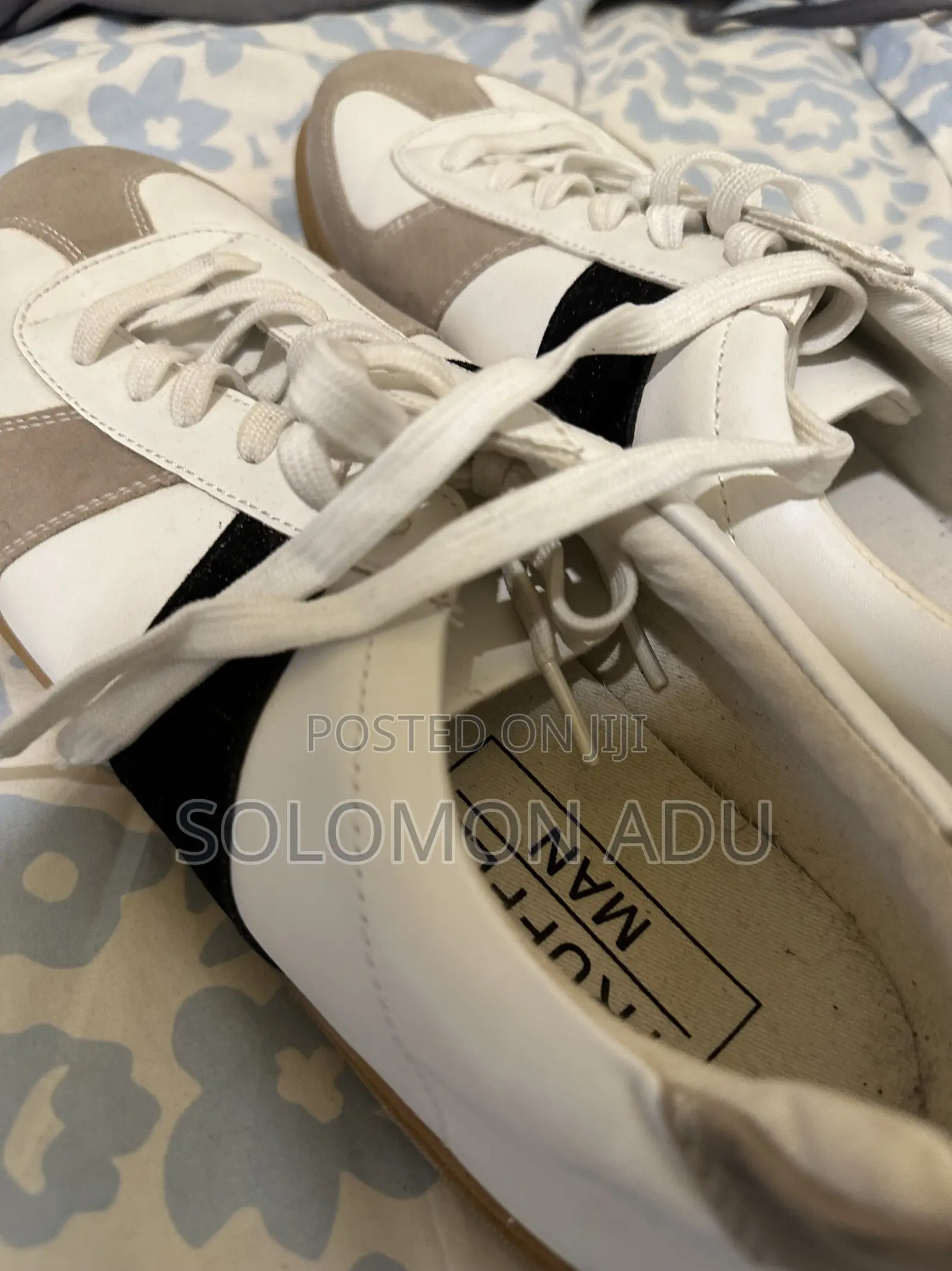 Truffle Collection Minimal Tennis Trainers in White and Grey