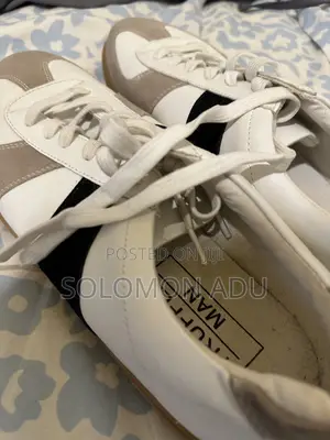 Truffle Collection Minimal Tennis Trainers in White and Grey