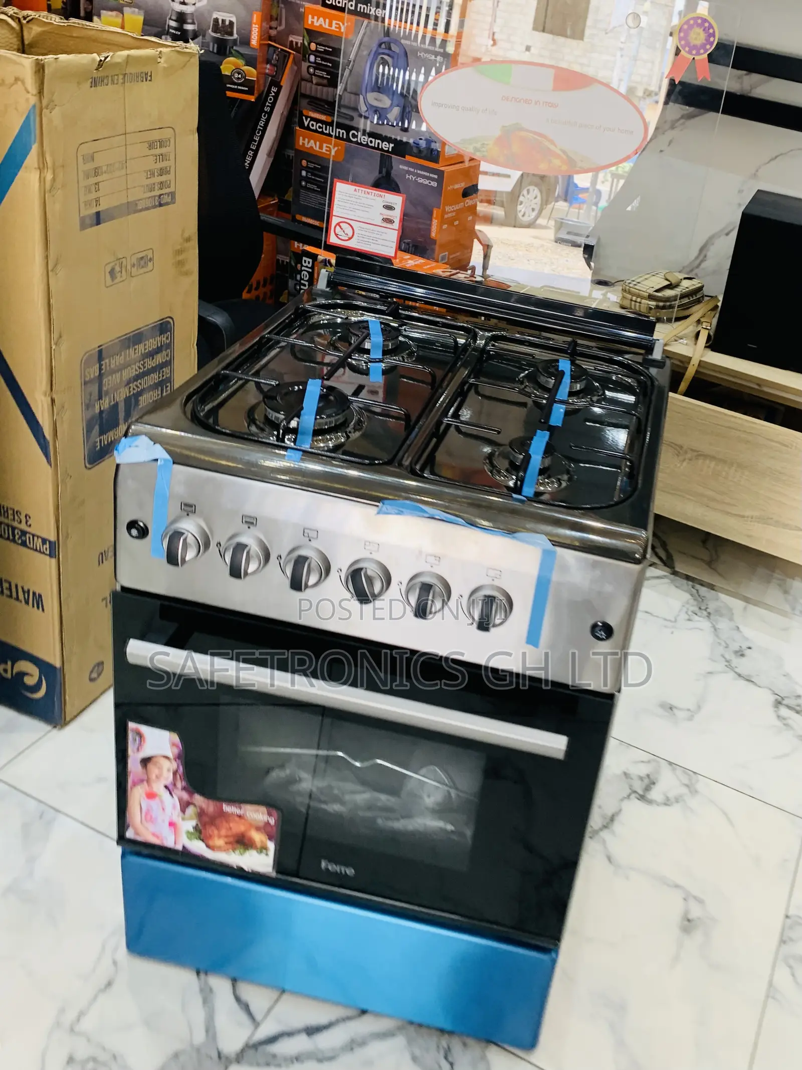 Essential Volcano Ferre 50x60 Gas Cooker – New Line, 4 Burners