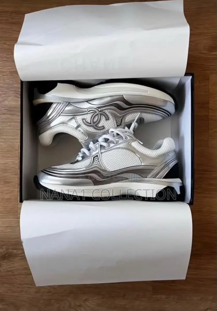 White Silver Chanel Sneakers