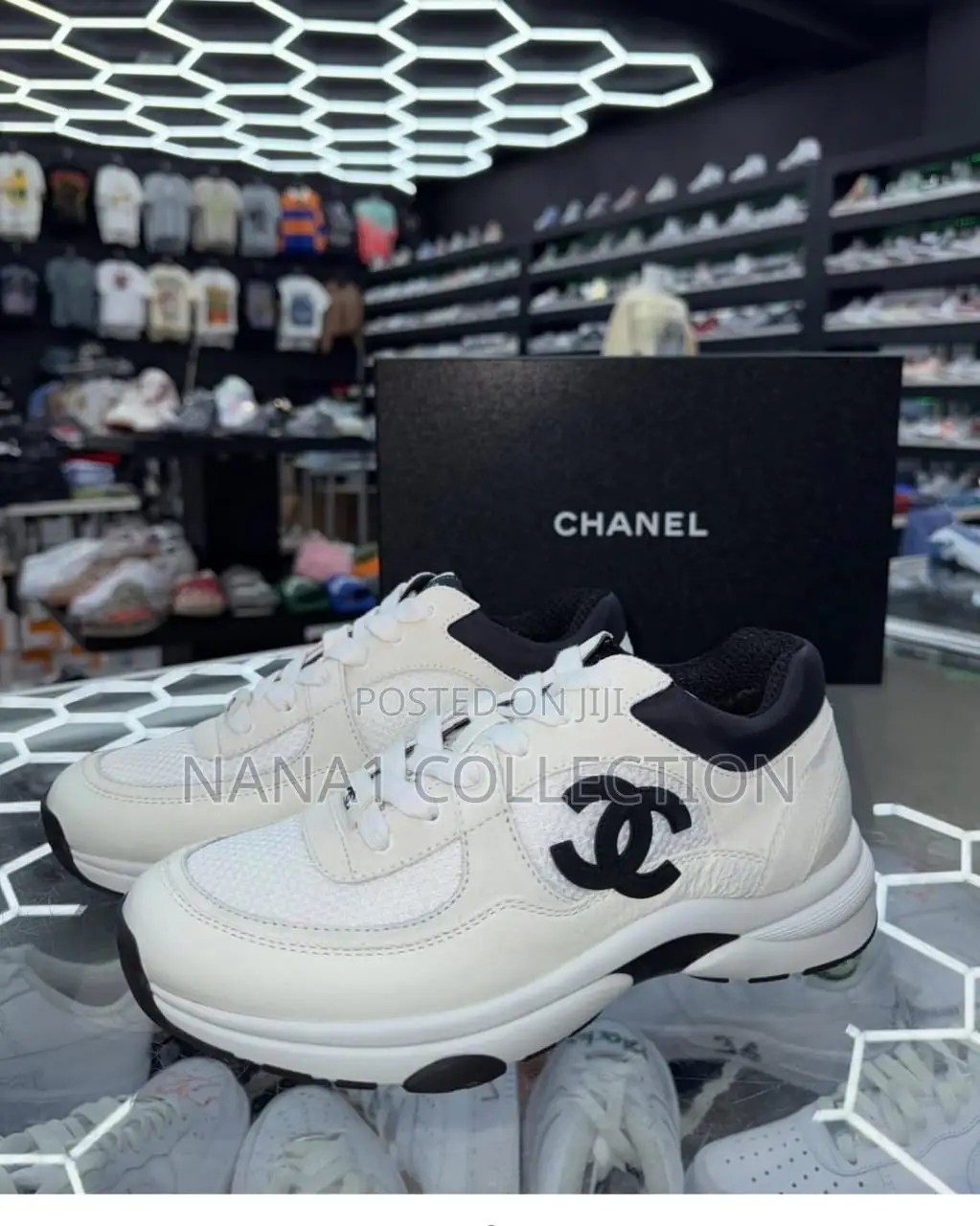 White Silver Chanel Sneakers