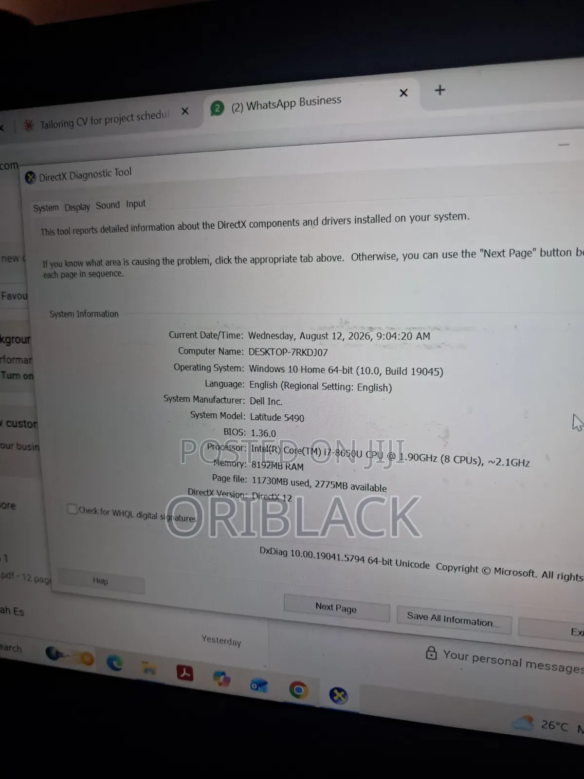 Laptop Dell Latitude 5490 8GB Intel Core i7 SSD 256GB