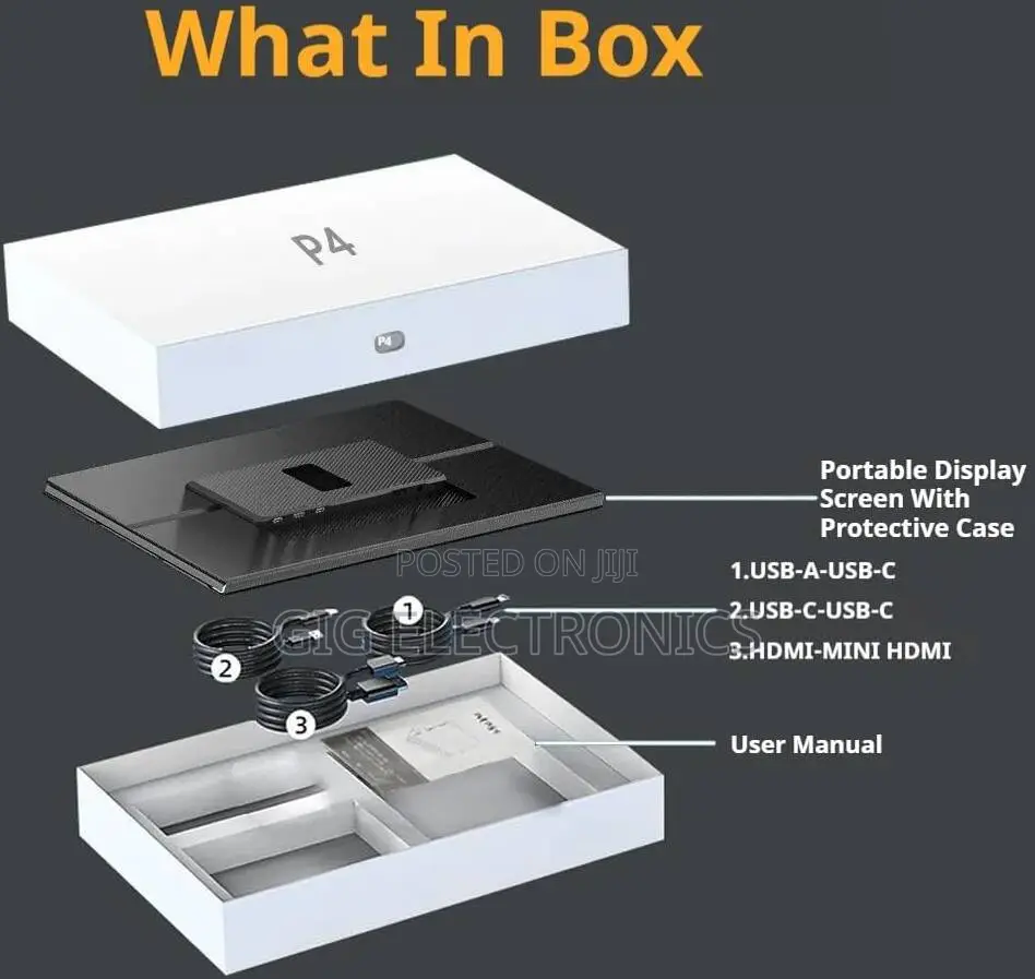 V2COM P4 Portable Monitor 16 FHD IPS Display