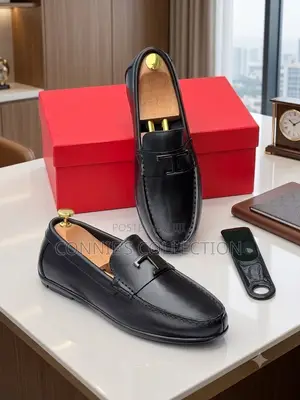 TODs Black Leather Loafer