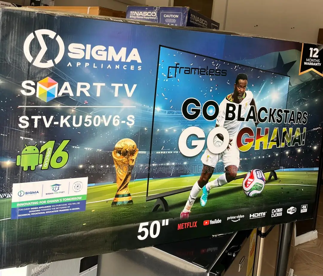 Sigma UHD Smart Android Digital Frameless TV STV-Ku50v6-S