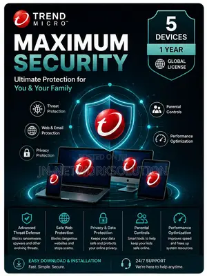 Trend Micro Maximum Security 5 Devices/ 1 Year (GLOBAL)