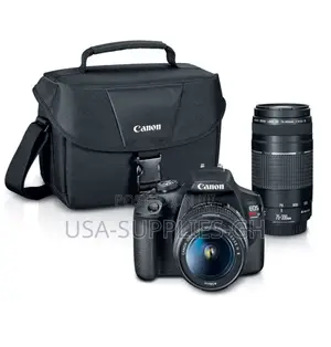 Canon EOS Rebel T7 DSLR Double Zoom Camera EF 75-300mm Lenses From USA
