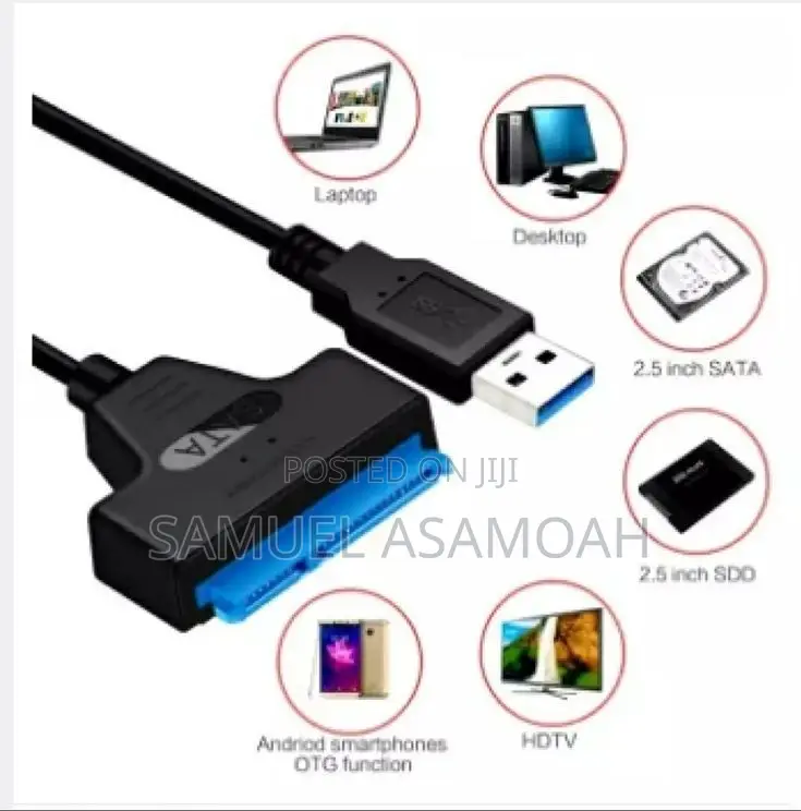 USB 3.0 to SATA III Hard Drive Adapter Onnector for 2.5/3.5 Inch HD