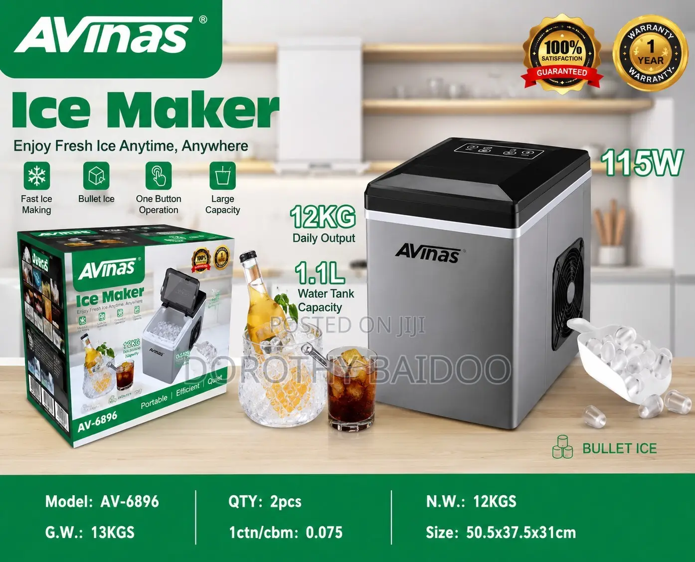 Avinas Ice Cubes Maker Gh 2000