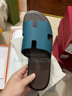 Hermes Sandals Royal Blue and Lite Green