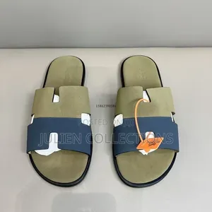 Hermes Sandals Royal Blue and Lite Green