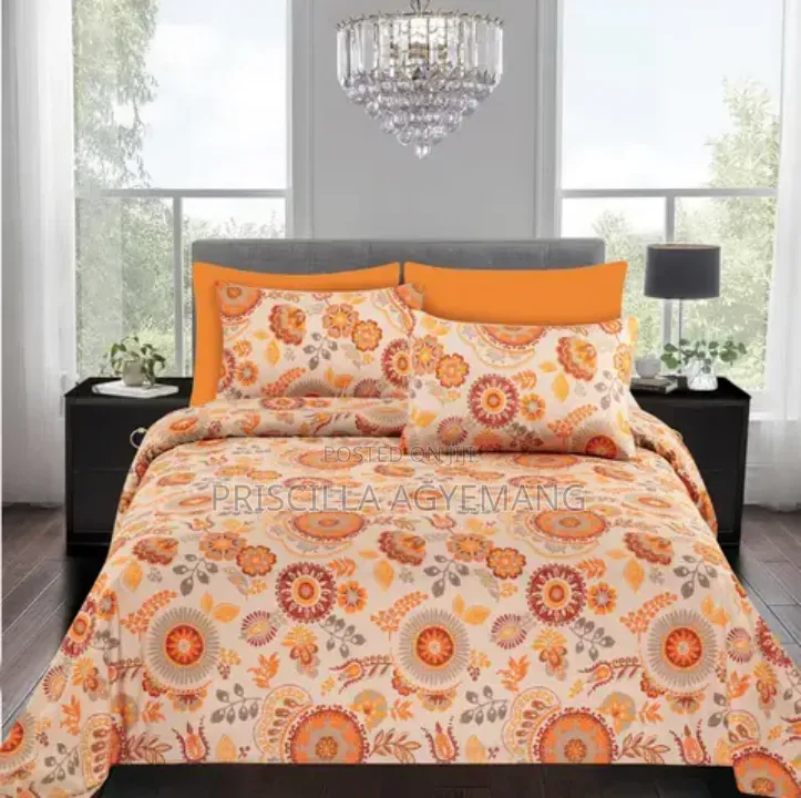 Beautiful King-Size Bed Sheet 6 in 1