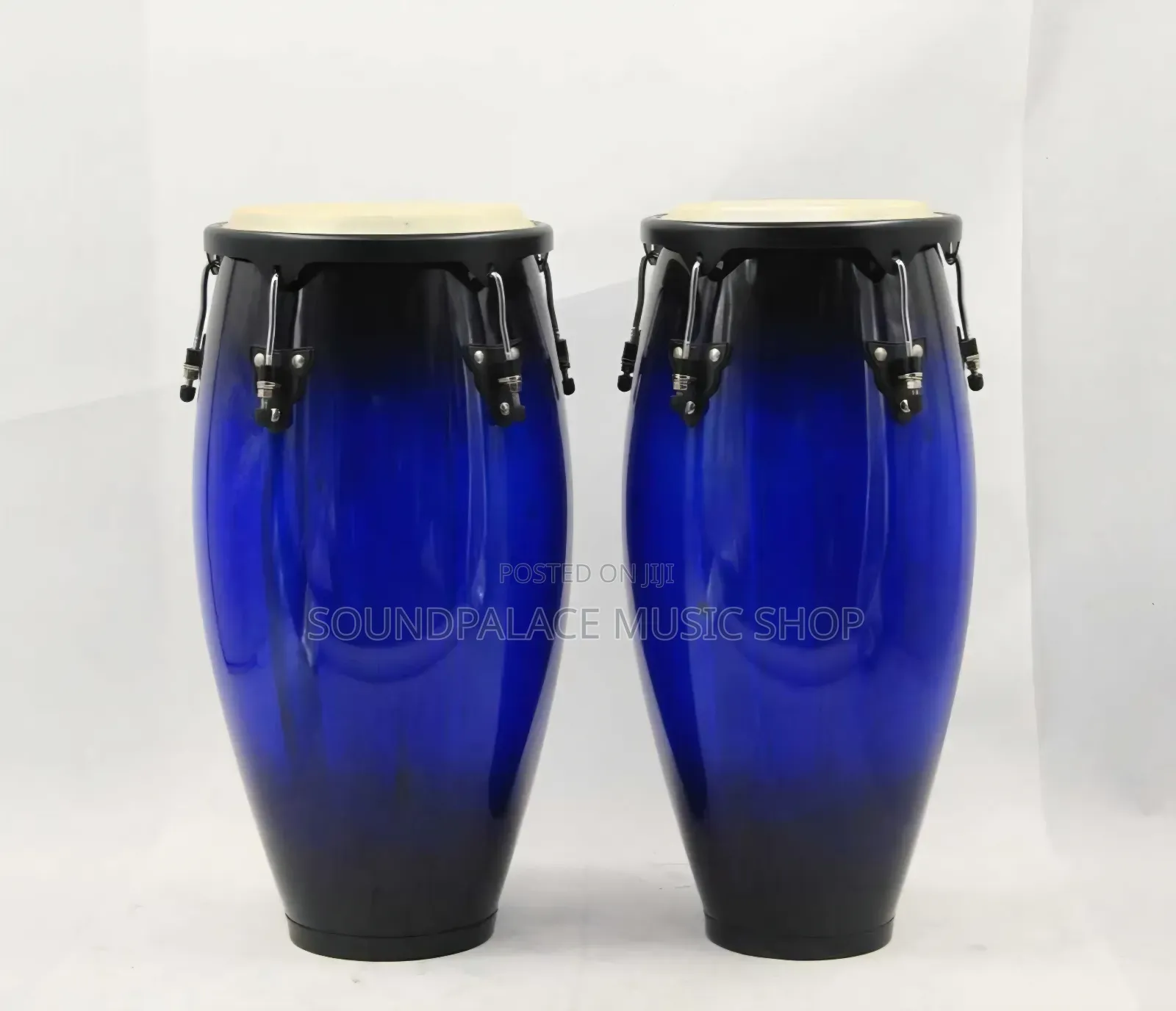 Foreign Wood Conga Drums With Adjustable Black Metal Basket Stands