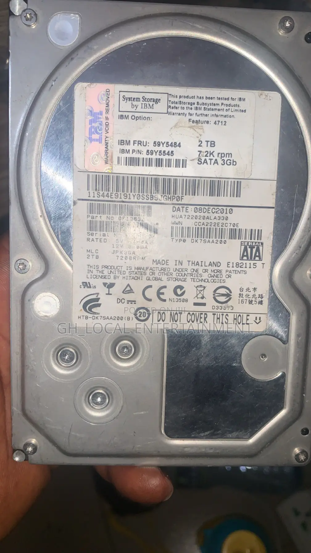 2 TB Hard Disk Storage