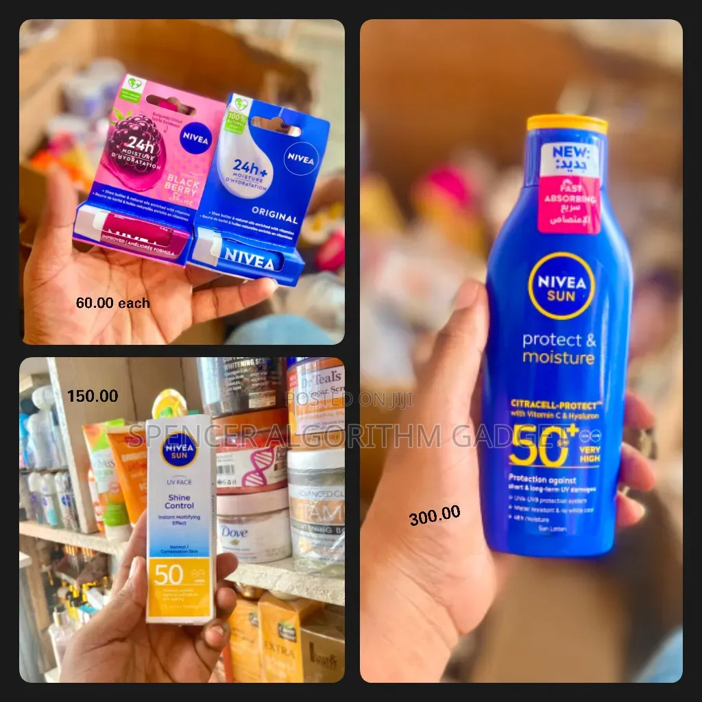 Nivea Sun Uv Shine Control Spf50/Sun Lotion/ Lip Balm-Tap for Prices