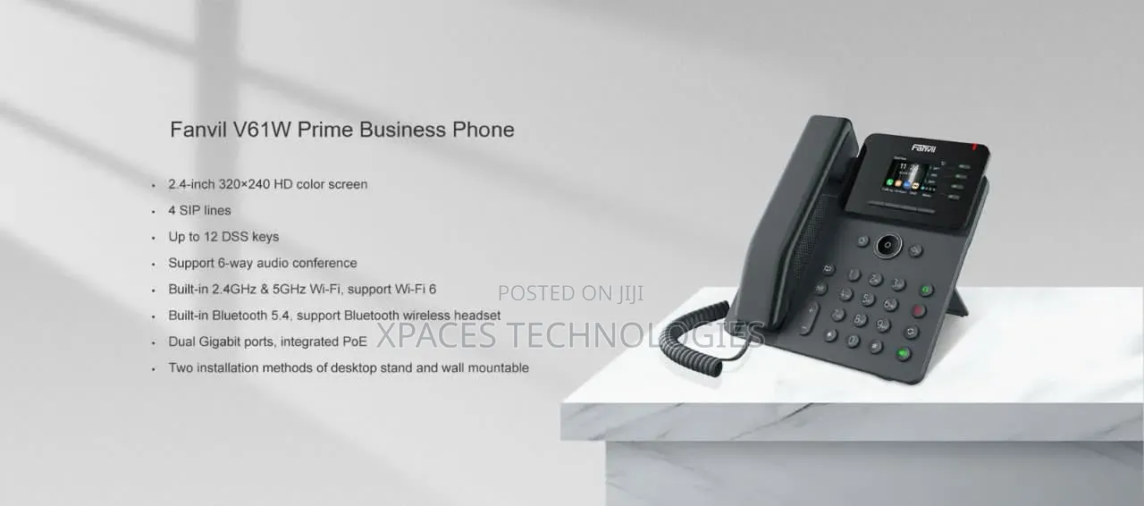 Fanvil Business Wifi IP Phone V61W With 4 SIP Lines and Color Screen