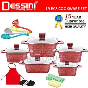 Dessini 19-Piece Die-Cast Non-Stick Square Casserole Cookware Set