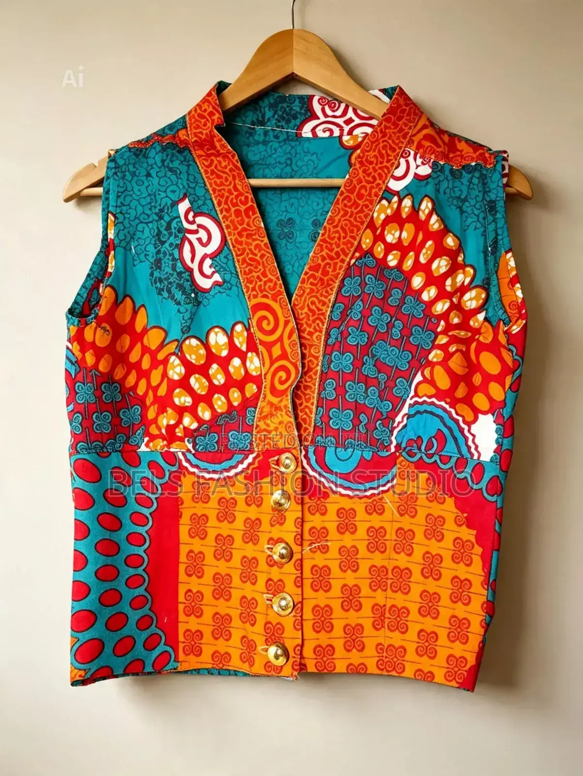 Trendy Custom-Made Ankara Sleeveless Top