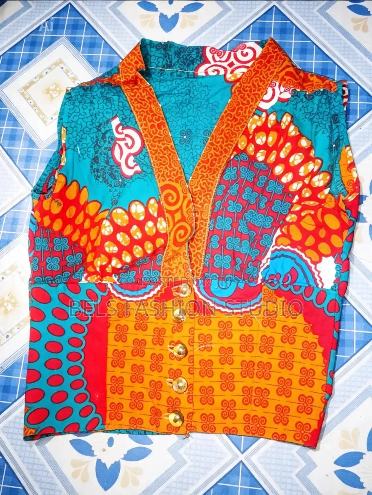 Trendy Custom-Made Ankara Sleeveless Top