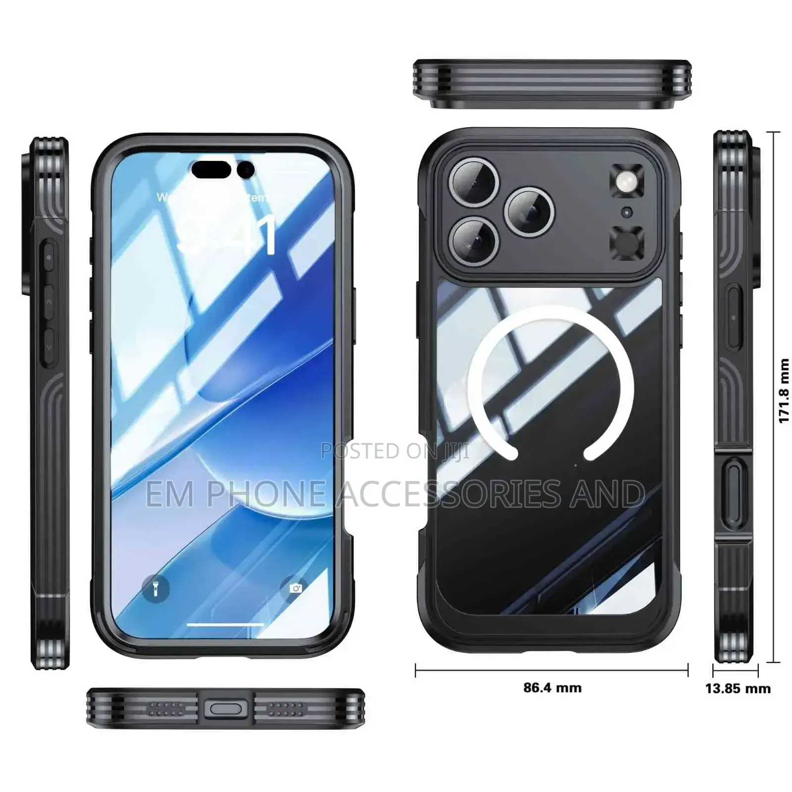 360 Degrees Case, Magsafe With Screen Protector, Wireless Charging.