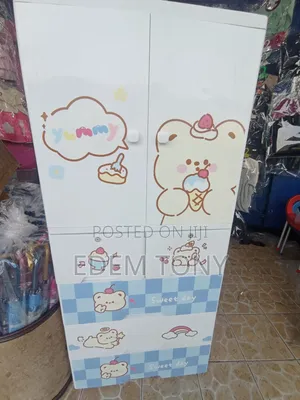 Multi-Tier Plastic Baby Kids Storage Cabinet