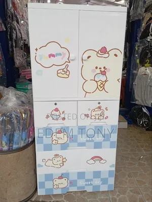 Multi-Tier Plastic Baby Kids Storage Cabinet