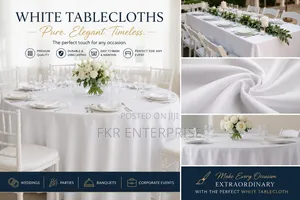 "White Table Cloth for Events, Weddings Parties – Available Now"