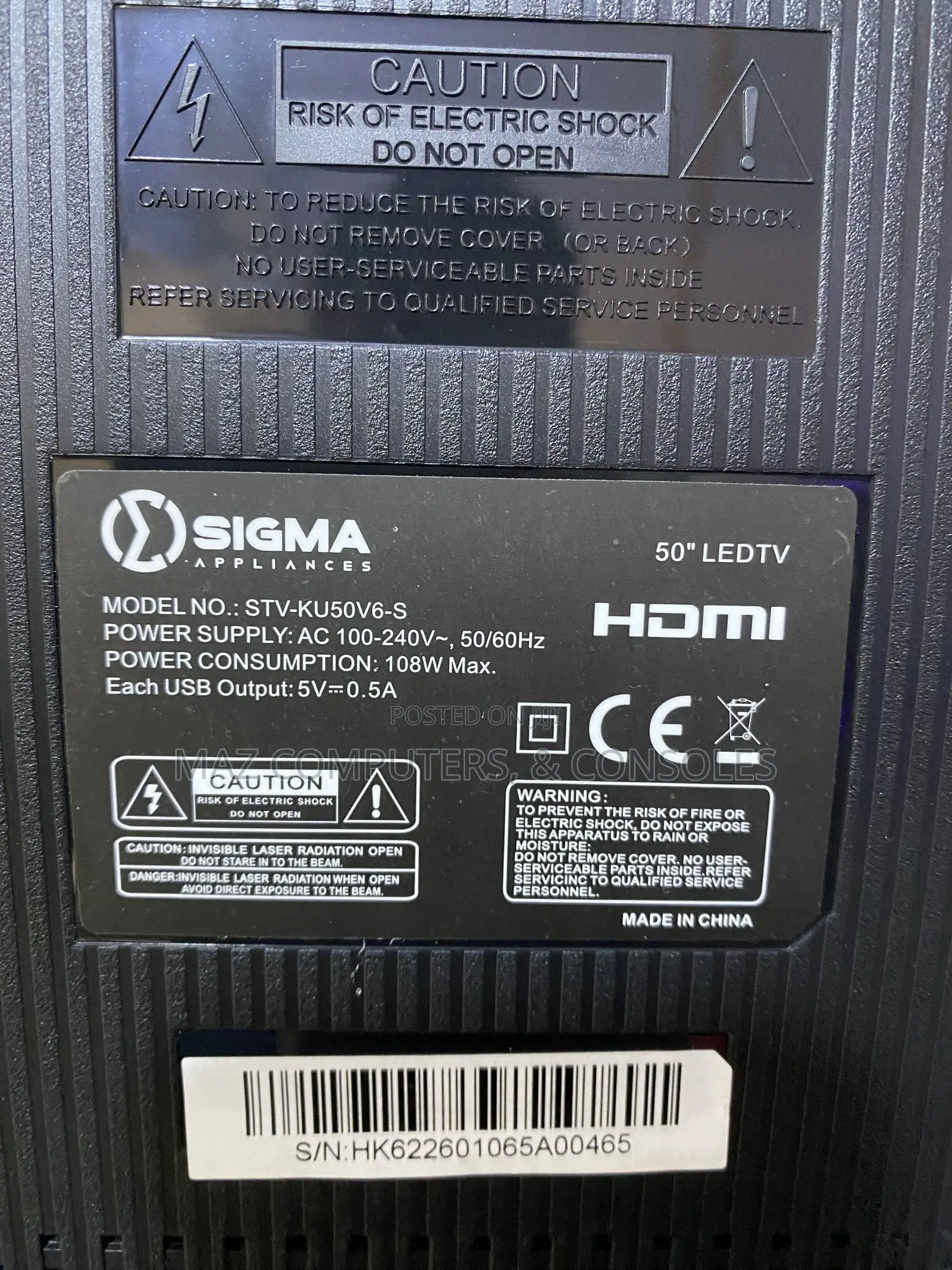 50 Inches Fully Digital Smart Frameless SIGMA TV