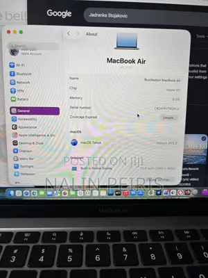 Laptop Apple MacBook Air 8GB Apple M1 SSD 256GB