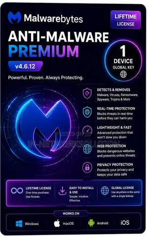 Malwarebytes Anti-Malware Premium V4.6.12 Lifetime 1 Device Global Key