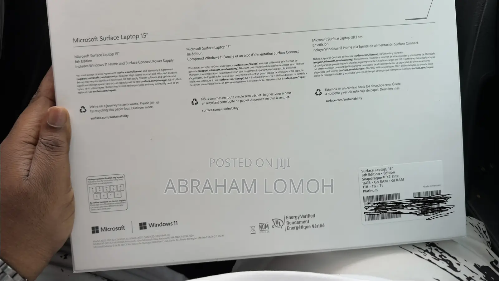 New Microsoft Surface Laptop 16GB Qualcomm Snapdragon X Elite SSD 1T