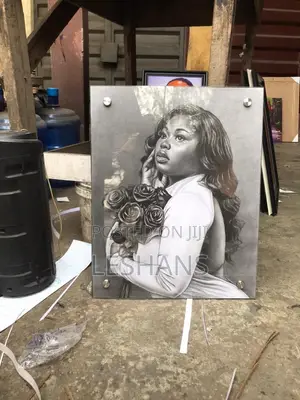 Charcoal Artwork With Glass Frame