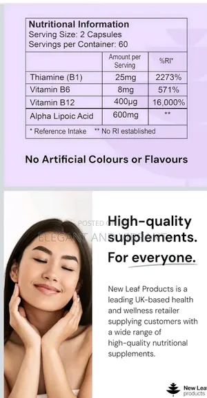 Alpha Lipoic Acid Complex With Vitamin B12,B6 Thiamine 600mg ALA